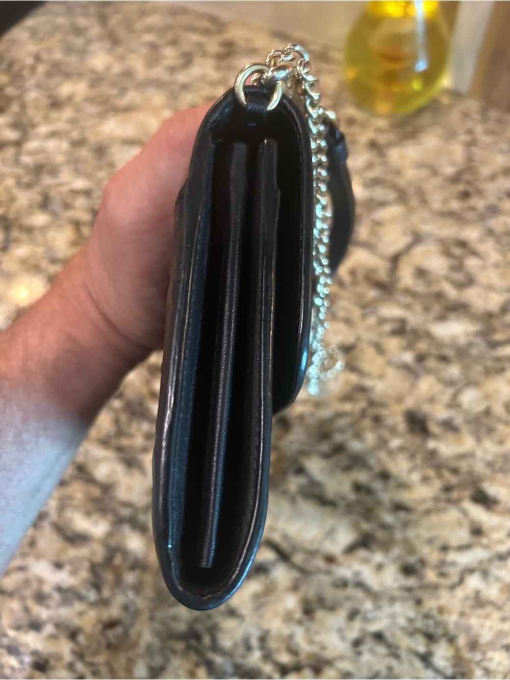 Coach Chain Crossbody Bag Wallet on Chain Wristlet Purse In Black Logo - Picture 7 of 12